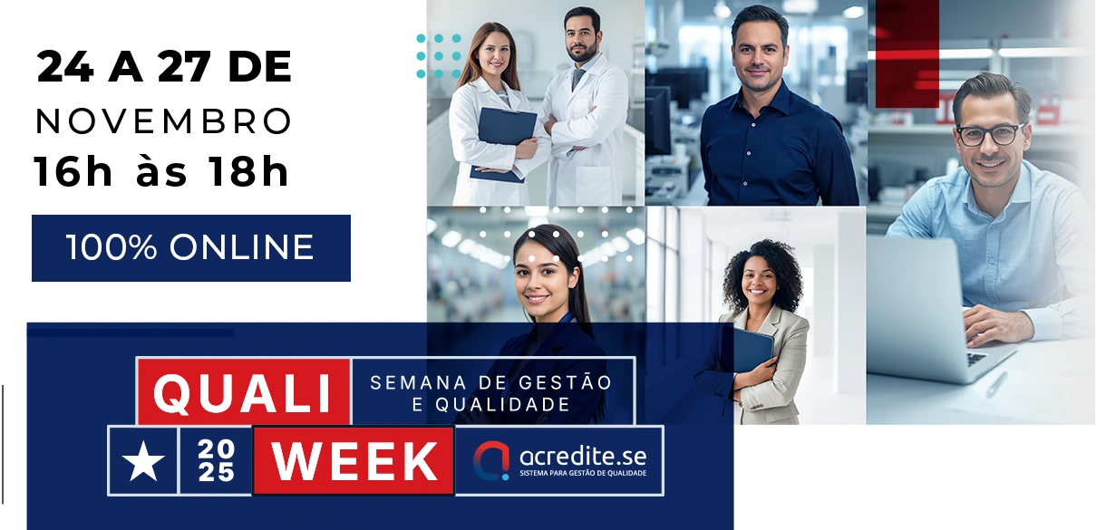 24 a 27 de novembro - 16h às 18h - 100% ONLINE - Qualiweek 2025 - Semana de Gestão e Qualidade 24 a 27 de novembro - 16h às 18h - 100% ONLINE - Qualiweek 2025 - Semana de Gestão e Qualidade