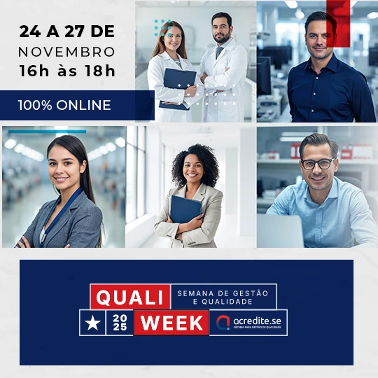 24 a 27 de novembro - 16h às 18h - 100% ONLINE - Qualiweek 2025 - Semana de Gestão e Qualidade 24 a 27 de novembro - 16h às 18h - 100% ONLINE - Qualiweek 2025 - Semana de Gestão e Qualidade